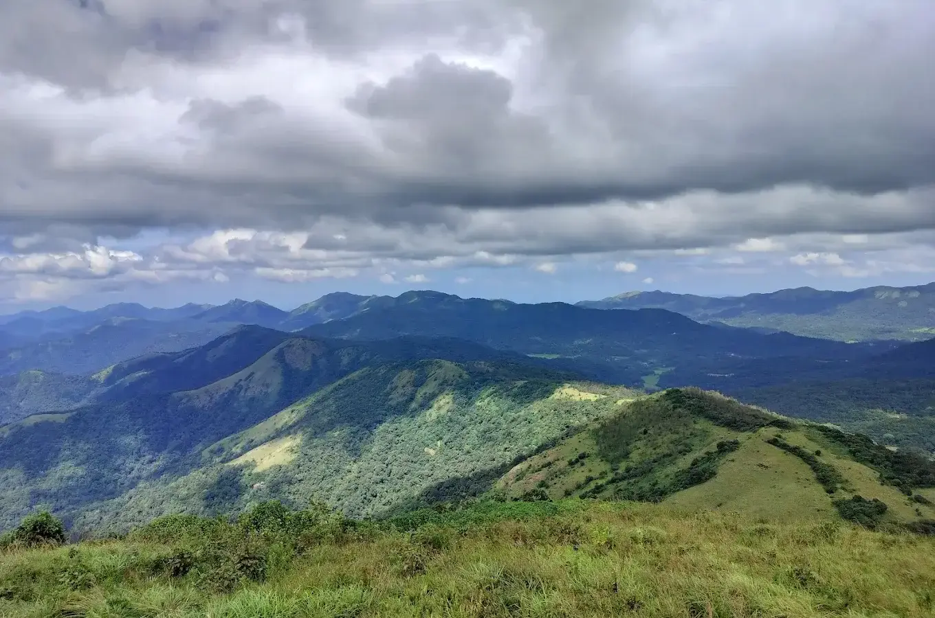 Panoramic view from Nishani Hills Peak in Coorg